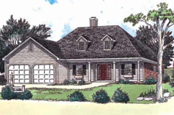 Exterior - Front Elevation for Traditional House Plan #16-109 - 3 bed, 2 bath
