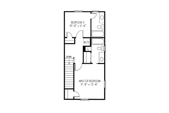 Floor Plan - Upper Floor for Farmhouse House Plan #410-248 - 2 bed, 2.5 bath