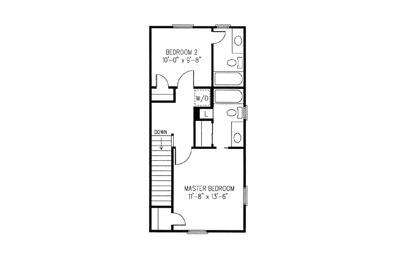 Home Plan - Floor Plan - Upper Floor for Farmhouse House Plan #410-248 - 2 bed, 2.5 bath