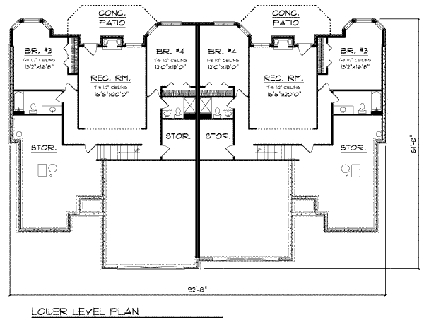 Home Plan - Traditional Floor Plan - Lower Floor Plan #70-750