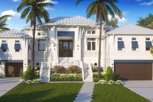House Blueprint - Beach Exterior - Front Elevation Plan #27-571
