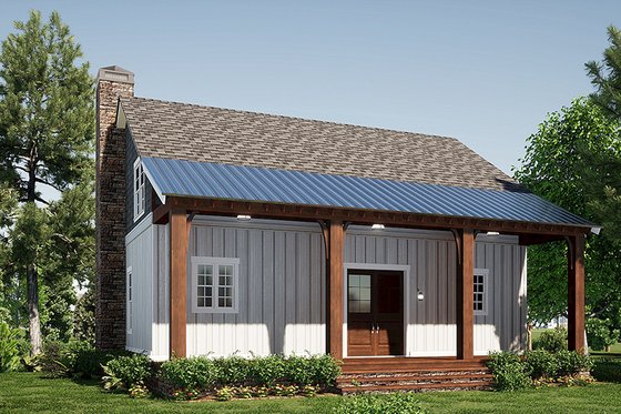 Exterior - Rear Elevation for Country House Plan #923-207 - 3 bed, 2.5 bath