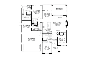 Floor Plan - Main Floor for Contemporary House Plan #48-1036 - 3 bed, 2 bath