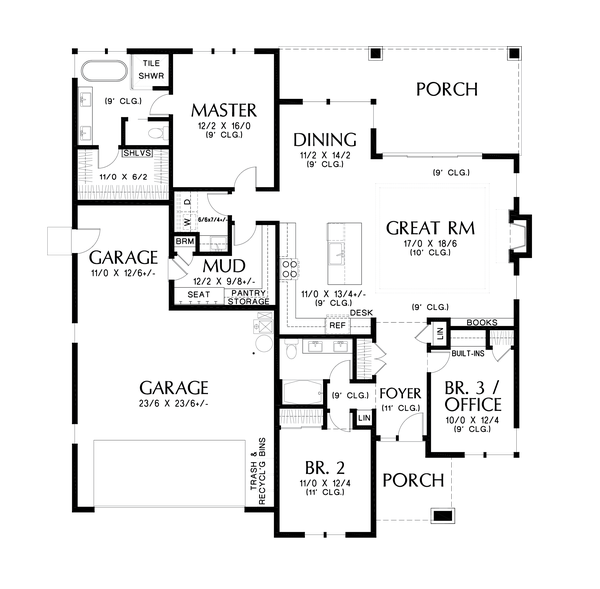 Dream House Plan - Contemporary Floor Plan - Main Floor Plan #48-1036