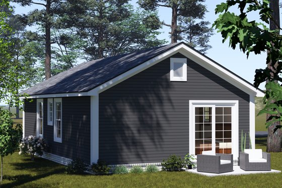 Exterior - Rear Elevation for Cottage House Plan #513-2339 - 2 bed, 2 bath