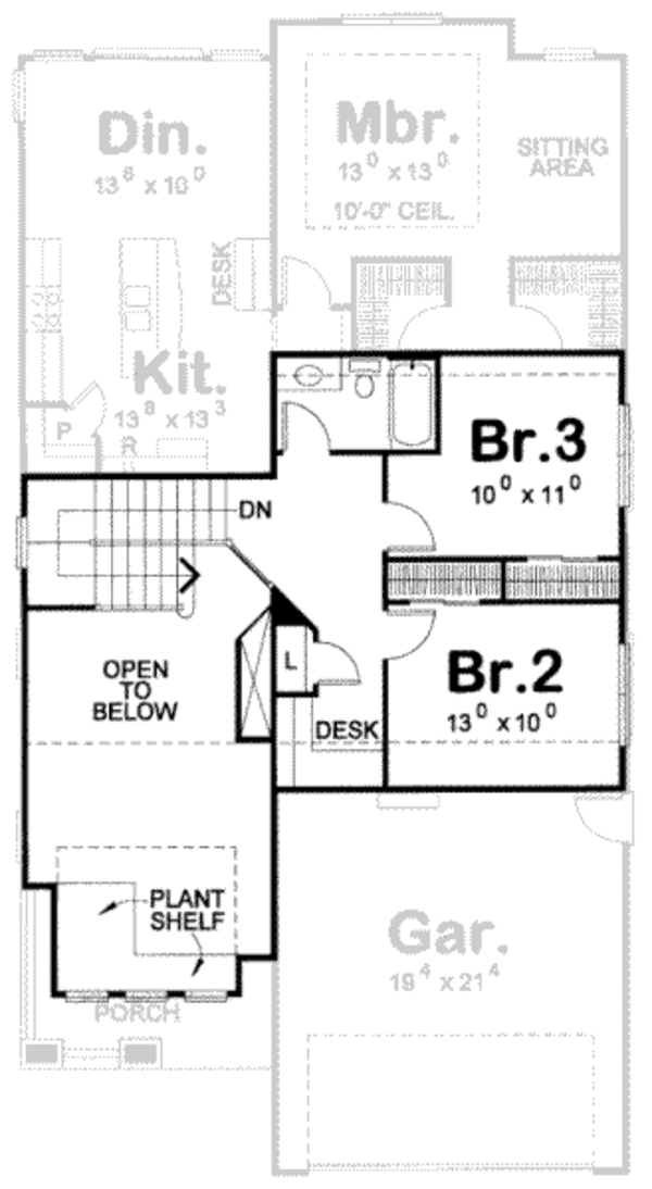 Architectural House Design - Craftsman Floor Plan - Upper Floor Plan #20-1658