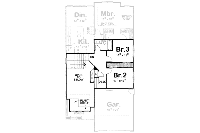 Home Plan - Floor Plan - Upper Floor for Craftsman House Plan #20-1658 - 3 bed, 3 bath