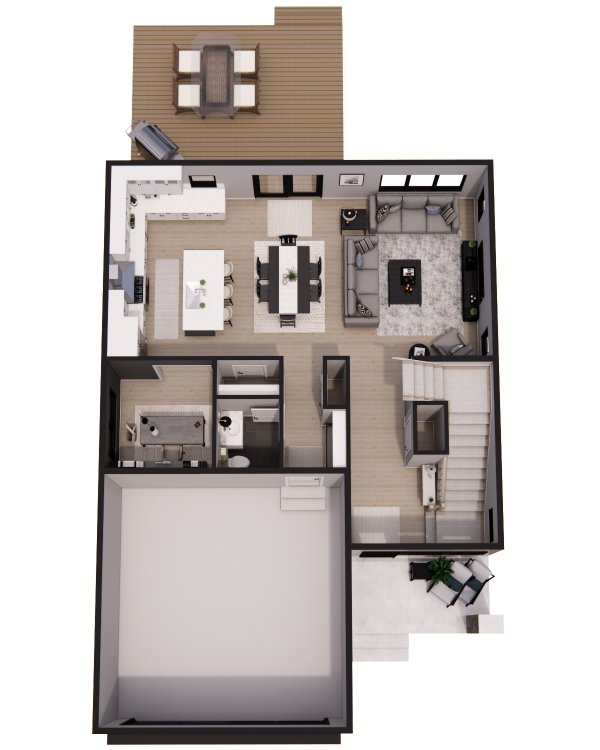 House Plan Design - Modern Floor Plan - Main Floor Plan #51-1512