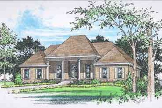 Exterior - Front Elevation for European House Plan #15-293 - 4 bed, 3.5 bath