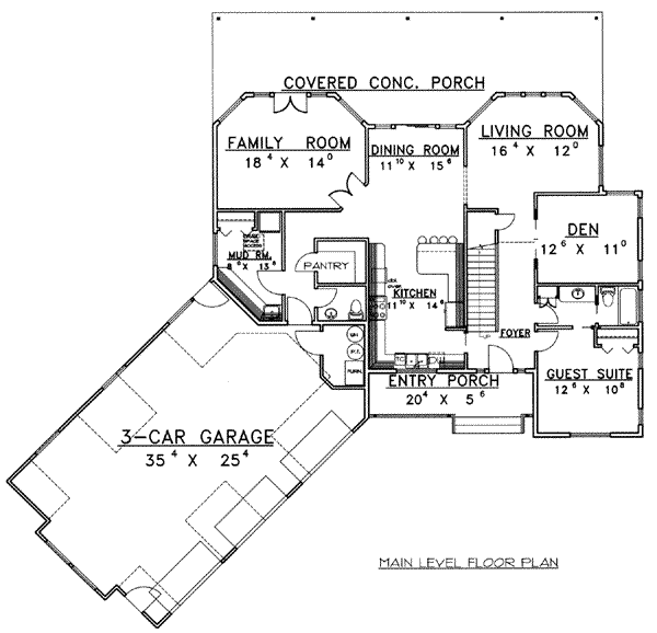 Dream House Plan - European Floor Plan - Main Floor Plan #117-439