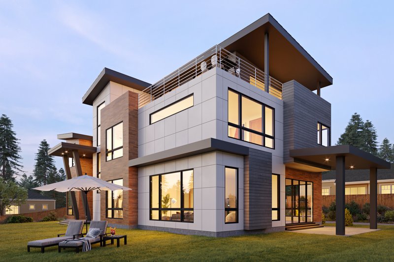 House Design - Exterior - Other Elevation 2 for Contemporary House Plan #1066-262 - 5 bed, 5.5 bath