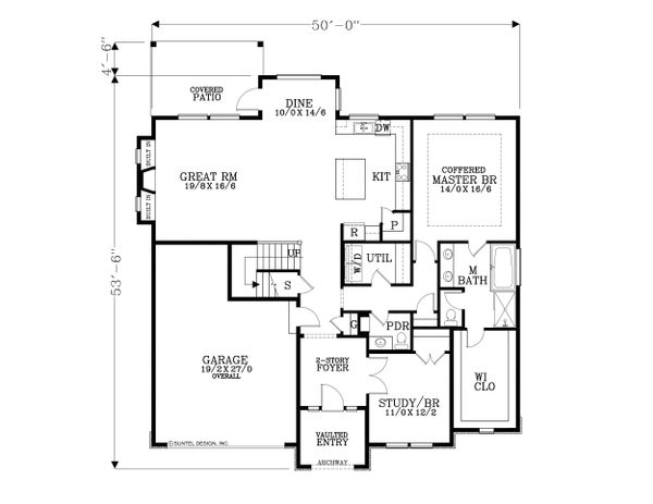 Craftsman Floor Plan - Main Floor Plan #53-567
