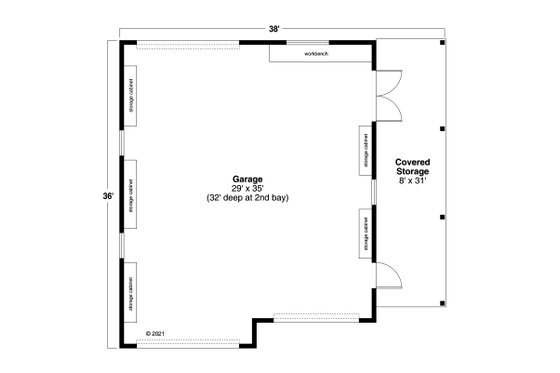 Floor Plan - Main Floor for Farmhouse House Plan #124-1288, 0 bath