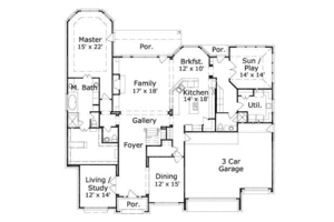 Floor Plan - Main Floor for Traditional House Plan #411-135 - 5 bed, 4.5 bath