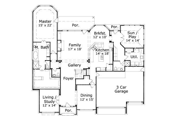 Traditional Floor Plan - Main Floor Plan #411-135
