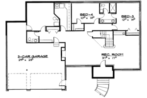 Floor Plan - Lower Floor for Traditional House Plan #308-131 - 5 bed, 3.5 bath