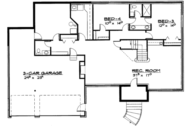 Traditional Style House Plan - 5 Beds 3.5 Baths 3665 Sq/Ft Plan #308 ...