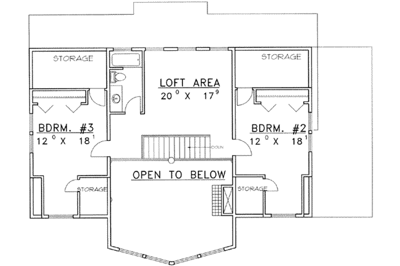 Dream House Plan - Floor Plan - Upper Floor for Country House Plan #117-301 - 3 bed, 2.5 bath