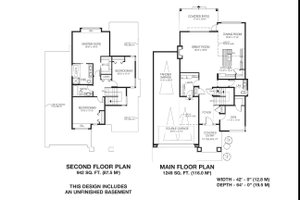 Floor Plan - Main Floor for Prairie House Plan #1100-52 - 4 bed, 3 bath