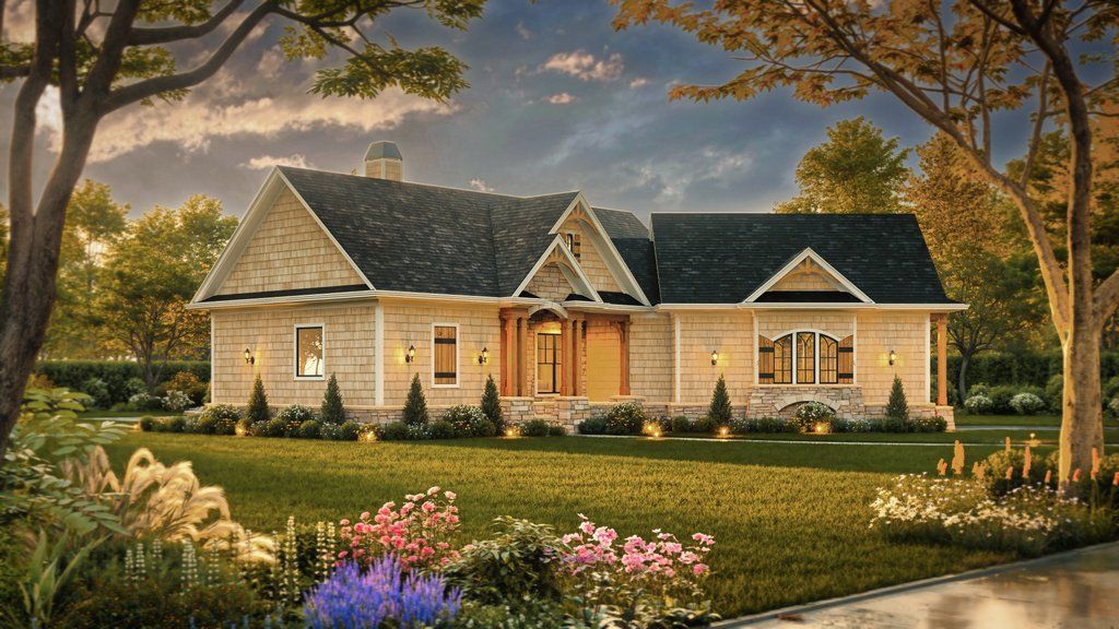 Exterior - Front Elevation 6 for Traditional House Plan #54-717 - 3 bed, 2 bath