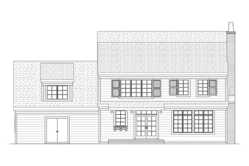 House Blueprint - Exterior - Rear Elevation for Farmhouse House Plan #901-5 - 3 bed, 2.5 bath
