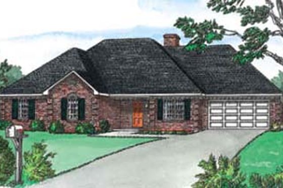 Exterior - Front Elevation for Traditional House Plan #16-117 - 3 bed, 2 bath