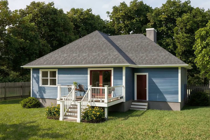House Plan Design - Exterior - Rear Elevation for Bungalow House Plan #79-165 - 3 bed, 2 bath
