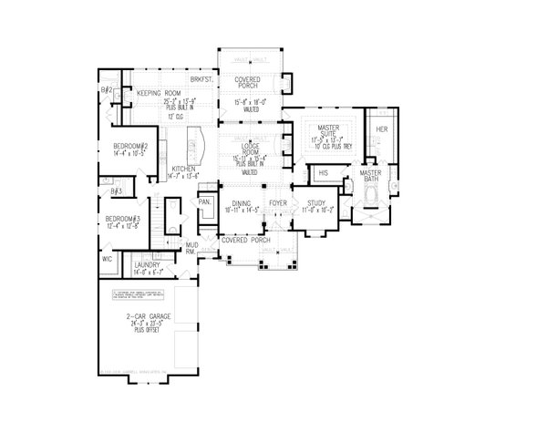 Traditional Floor Plan - Main Floor Plan #54-422