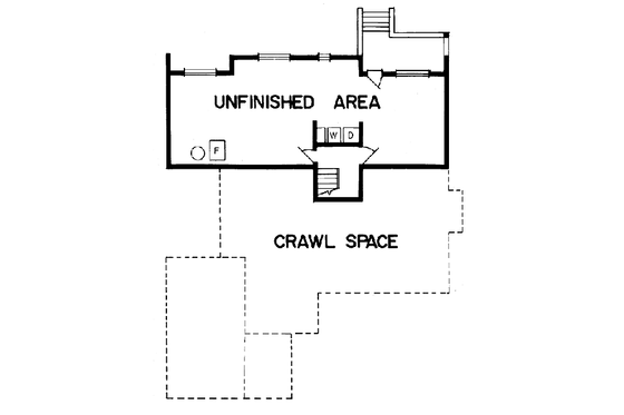Floor Plan - Lower Floor for Cottage House Plan #47-395 - 3 bed, 1.5 bath