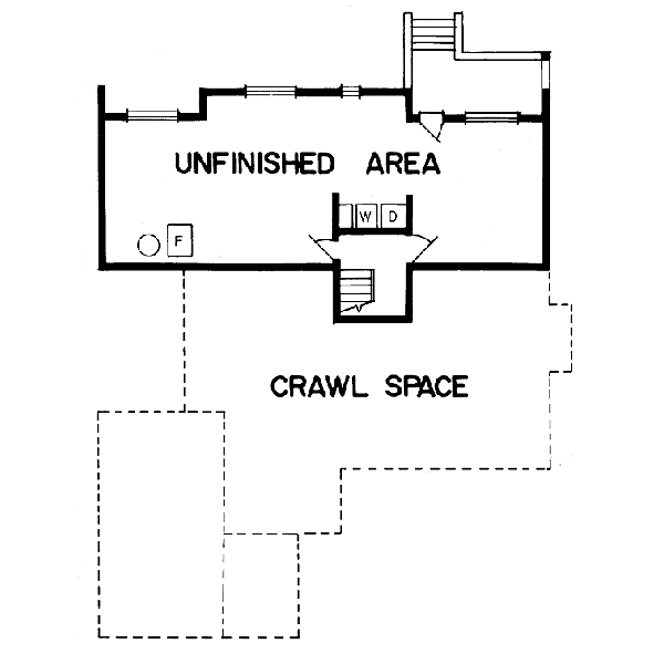 Floor Plan - Lower Floor for Cottage House Plan #47-395 - 3 bed, 1.5 bath