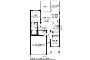 Floor Plan - Main Floor for Ranch House Plan #70-1482 - 2 bed, 2 bath