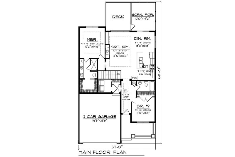 Ranch Style House Plan 2 Beds 2 Baths 1354 Sq Ft Plan 70 14 Houseplans Com Ranch Style House Plan 2 Beds 2 Baths 1354 Sq Ft Plan 70 14 Houseplans Com