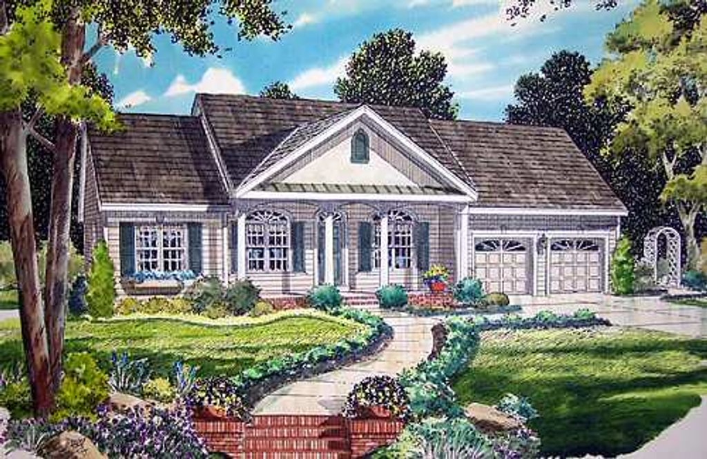 Traditional Style House Plan - 3 Beds 2 Baths 1642 Sq/Ft Plan #312-569