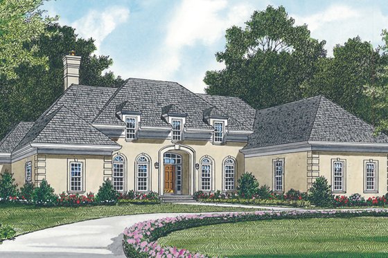 Exterior - Front Elevation 3 for European House Plan #453-81 - 3 bed, 2.5 bath