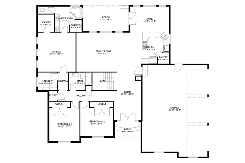 Home Plan - Floor Plan - Main Floor for Traditional House Plan #1060-259 - 3 bed, 2 bath
