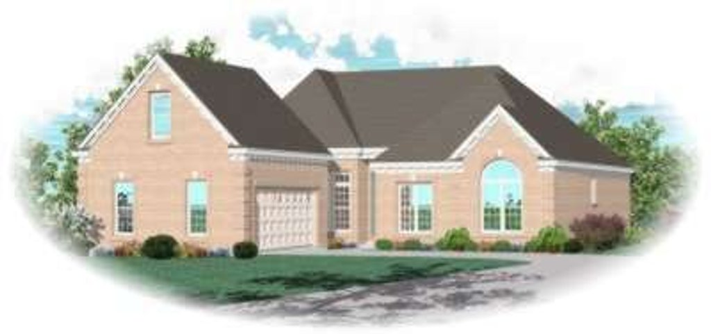 Exterior - Front Elevation 2 for European House Plan #81-1049 - 3 bed, 2 bath