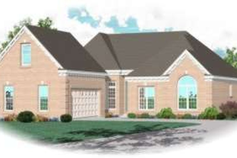 Exterior - Front Elevation 2 for European House Plan #81-1049 - 3 bed, 2 bath
