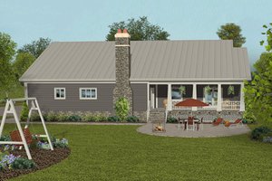 Exterior - Rear Elevation for Craftsman House Plan #56-712 - 4 bed, 3.5 bath