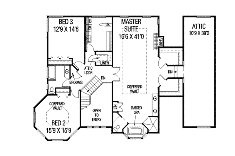 Home Plan - Floor Plan - Upper Floor for Victorian House Plan #60-568 - 4 bed, 3 bath