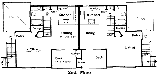 Floor Plan - Upper Floor for Traditional House Plan #303-126 - 2 bed, 2 bath
