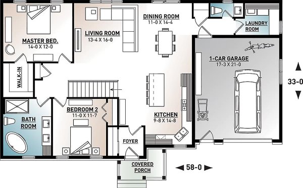 Home Plan - Traditional Floor Plan - Main Floor Plan #23-2302