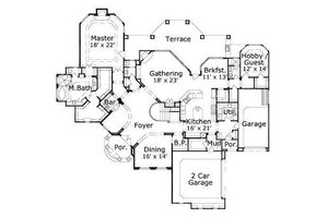 Floor Plan - Main Floor for European House Plan #411-264 - 5 bed, 4.5 bath