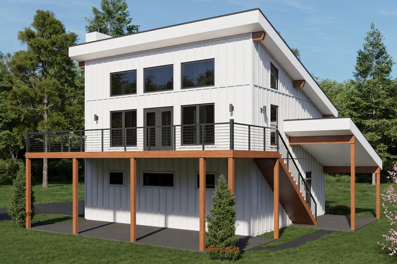 Exterior - Front Elevation 2 for Contemporary House Plan #932-1374 - 1 bed, 1 bath