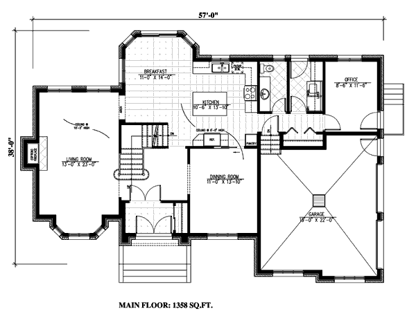 European Floor Plan - Main Floor Plan #138-322