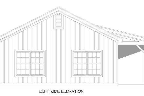 Exterior - Other Elevation for Ranch House Plan #932-747 - 2 bed, 1 bath