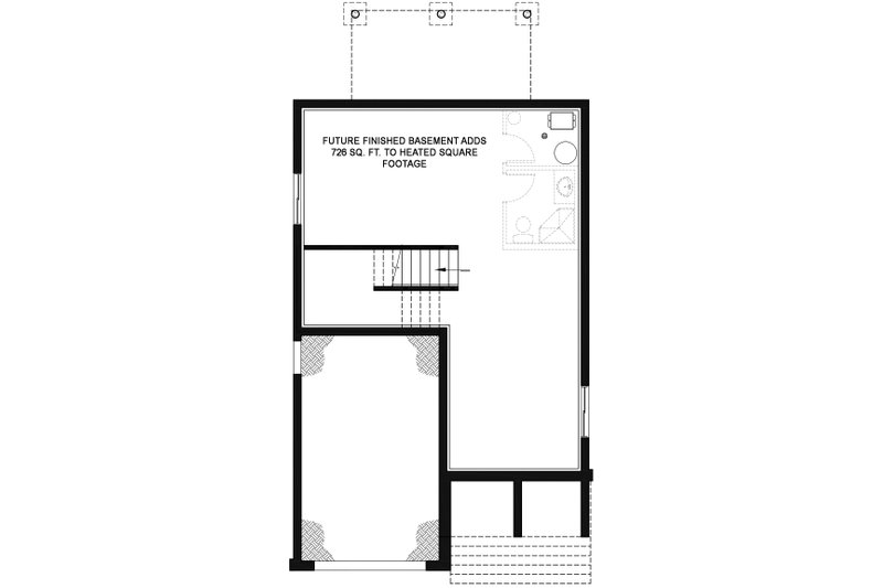 Dream House Plan - Floor Plan - Lower Floor for Contemporary House Plan #23-2708 - 3 bed, 1.5 bath