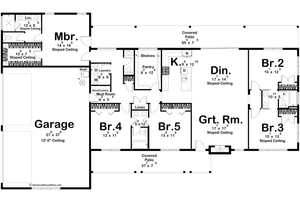 Floor Plan - Main Floor for Barndominium House Plan #455-681 - 5 bed, 3.5 bath