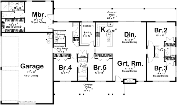 House Blueprint - Barndominium Floor Plan - Main Floor Plan #455-681