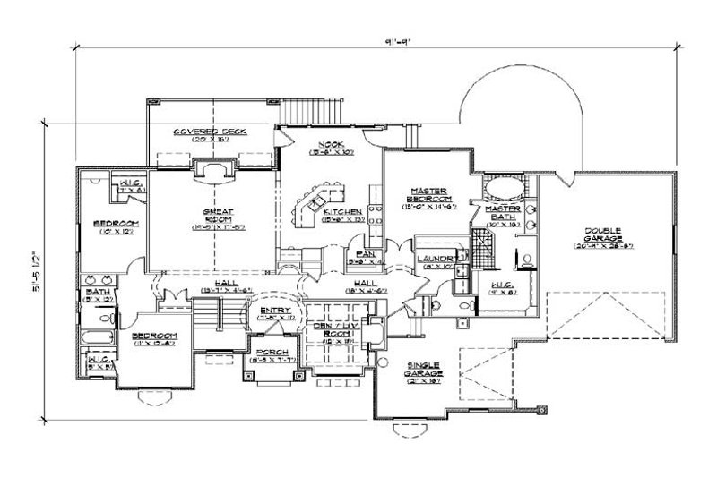 Home Plan - Floor Plan - Main Floor for European House Plan #5-366 - 4 bed, 3.5 bath
