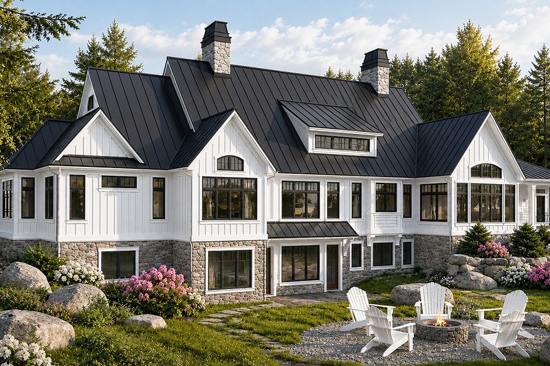 Dream House Plan - Exterior - Rear Elevation for Farmhouse House Plan #928-444 - 4 bed, 4.5 bath